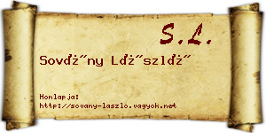 Sovány László névjegykártya